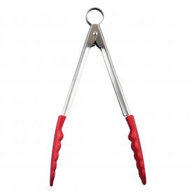 CUISIPRO Locking Tongs 9.5/24cm Silicone Red