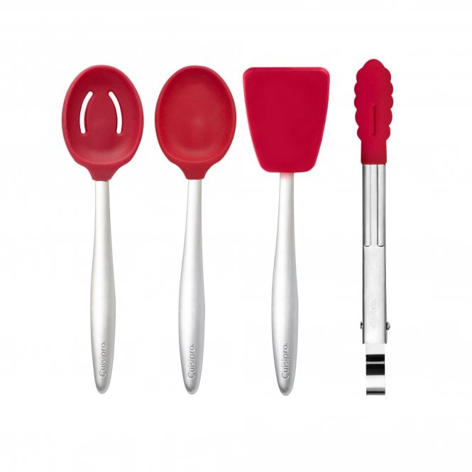 Cuisipro CUISIPRO PICCOLO Cooking Set Red (Spoon Slotted-Spoon Turner Tongs)