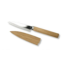 Fruit Knife with Wooden Sheath, Stainless Steel, Wood handle