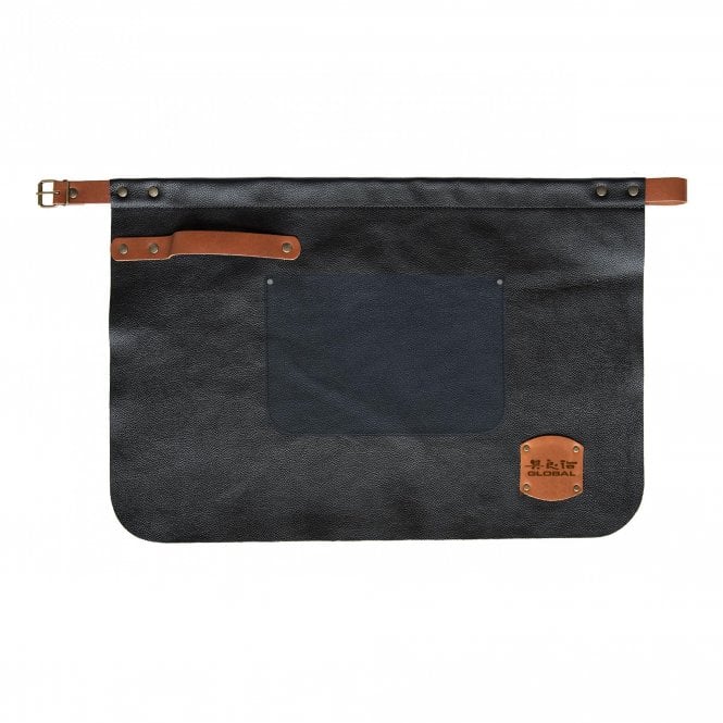 Global Accessories GL-4060 Deluxe Leather Waist Apron - Black