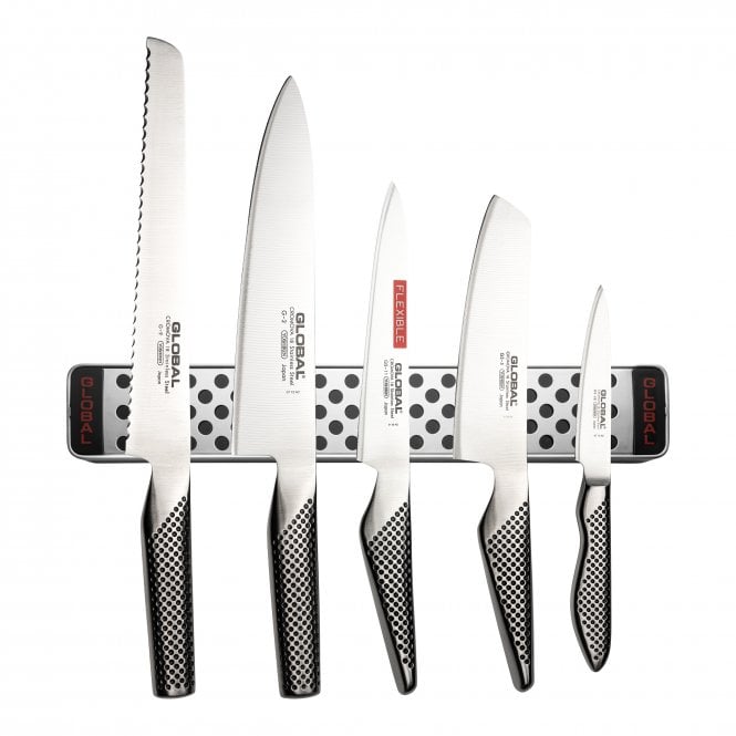 Global Knife Sets Global G-2951138/M30 6 Piece Knife Set with Magnetic Rack