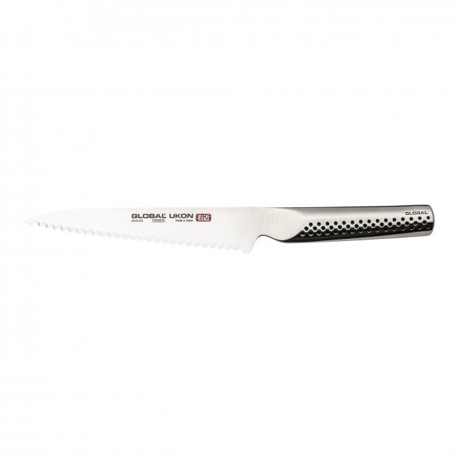 Global Ukon Global Ukon Utility Knife 15cm Serrated Blade