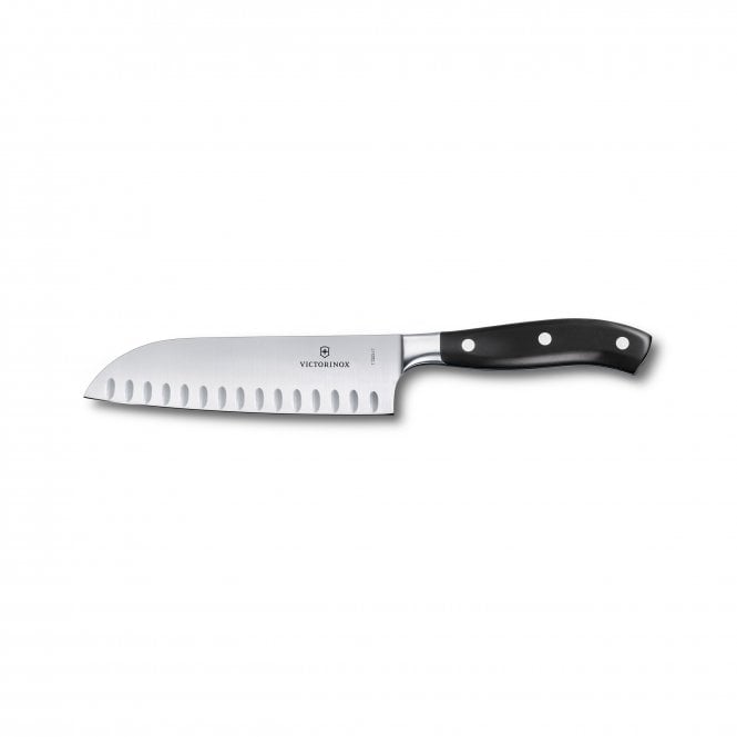 Grand Maitre Santoku knife, 17cm, fluted, pom