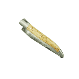 Handcrafted Multipurpose, Birchwood Handle, "Brut de Forge" blade. 10cm
