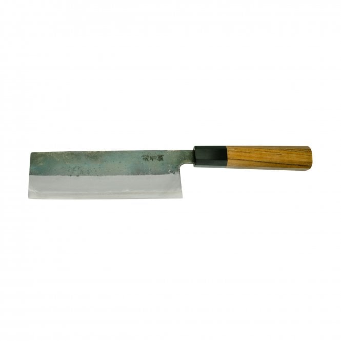 Hatsukokoro Hatsukokoro Kumokage Aogami Super Kurouchi Damascus Nakiri with Teak handle
