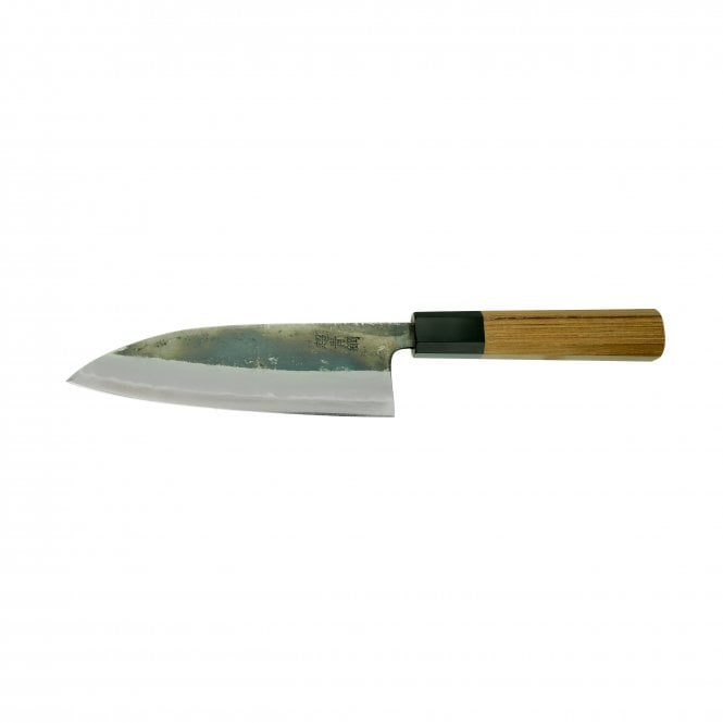 Hatsukokoro Hatsukokoro Kumokage Aogami Super Kurouchi Damascus Santoku with Teak handle