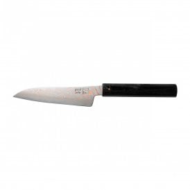 Hinoura Tsukasa 15cm Utility Knife Gobi Damascus Black Handle