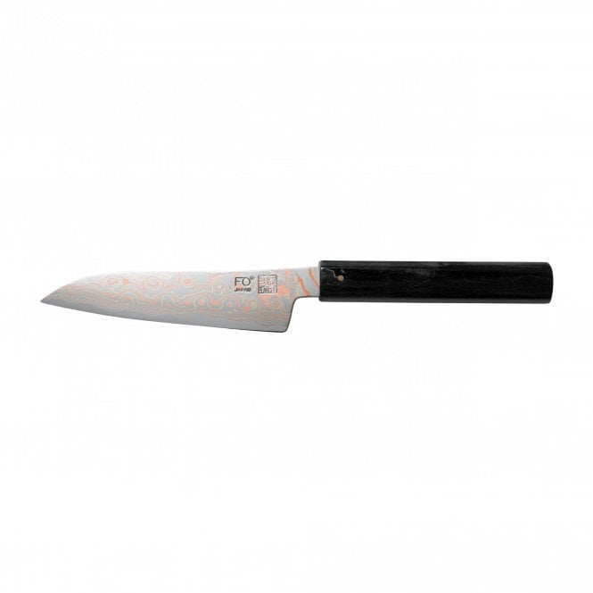 Hinoura Tsukasa FAN OUT Hinoura Tsukasa 15cm Utility Knife Gobi Damascus Black Handle