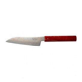 Hinoura Tsukasa 15cm Utility Knife Gobi Damascus Red Handle