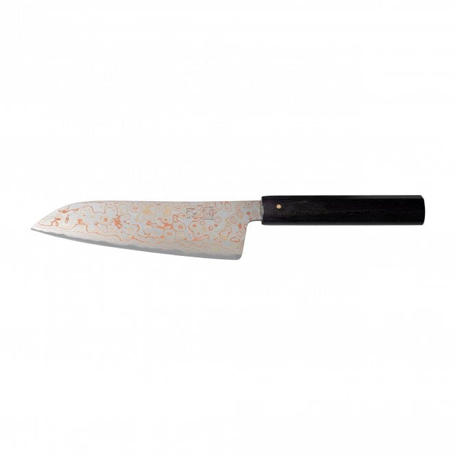 Hinoura Tsukasa FAN OUT Hinoura Tsukasa 16.5cm Santoku Gobi Damascus Purple Handle