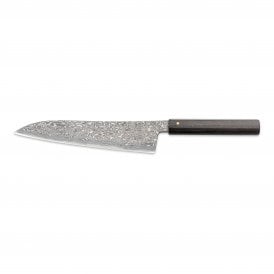 Hinoura Tsukasa 21cm Gyuto Black Mushin Damascus Black Handle