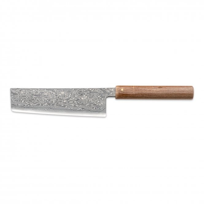 Hinoura Tsukasa FAN OUT Hinoura Tsukasa 21cm Nakiri Black Mushin Damascus Natural Handle