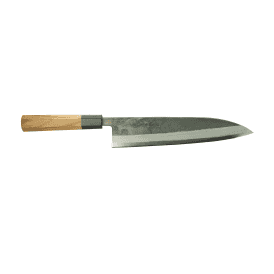 KAS-K-G240 Hatsukokoro Kurosagi Aogami Super Kurouchi 3-Ply Gyuto with Teak handle 24cm