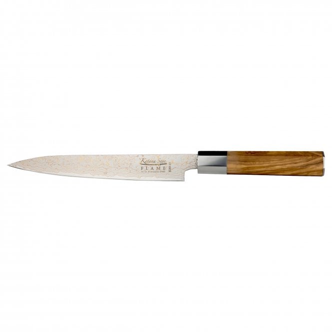 Katana Saya Flame Olive Wood KFO-15 20cm Carving Knife