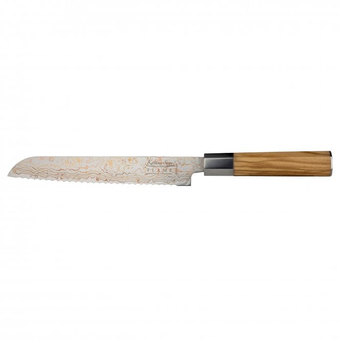 Katana Saya Flame Olive Wood KFO-16 20cm Bread Knife