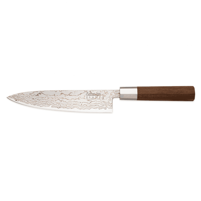 Katana Saya Flame Rosewood Chef's Knife 20cm