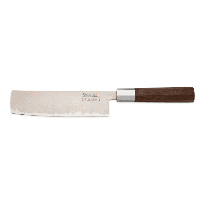 Katana Saya Flame Rosewood Nakiri Knife 18cm
