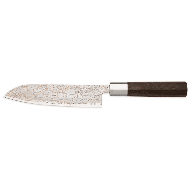 Katana Saya Flame Rosewood Santoku Knife 18cm