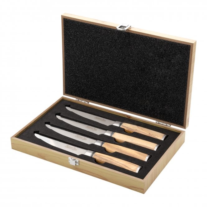 Katana Saya Olive Wood Katana Saya Olivewood 4 Piece Steak Knife Set