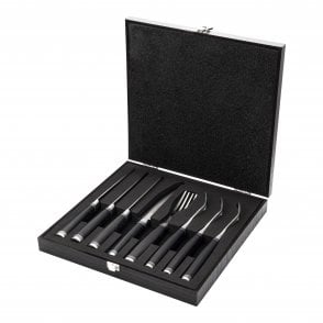 Katana Saya Pakkawood 8 Piece Steak Knife & Fork Set