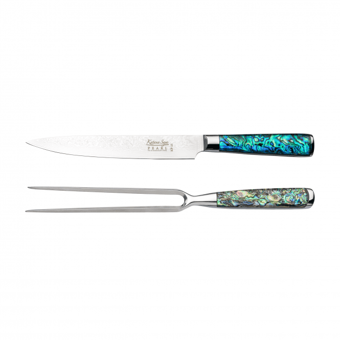 Katana Saya Pearl KP-2015/2 2 Piece Carving Knife Set Damascus finish