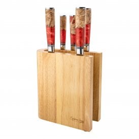 KER-600/6B 6 Piece Knife Block Set - Volcanic Red