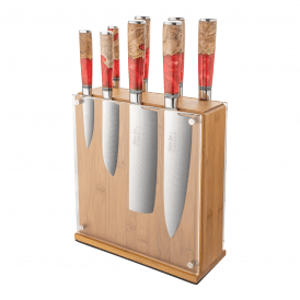 KER-900/9B 9 Piece Knife Block Set - Volcanic Red