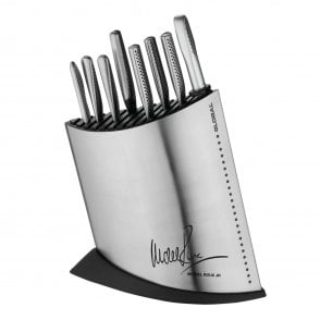 Global 10 Piece MRJ Knife Block Set in Stainless Steel