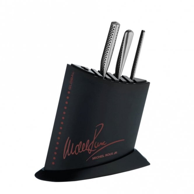 Michel Roux Jnr Global 4 pce Knife Block Set Black and Red