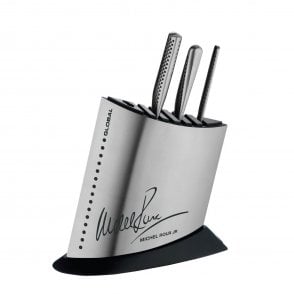 Global 4 pce Knife Block Set Stainless Steel
