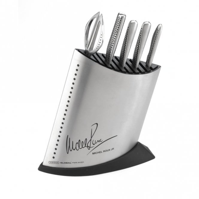 Michel Roux Jnr Global 6 Piece MRJ Knife Block Set in Stainless Steel