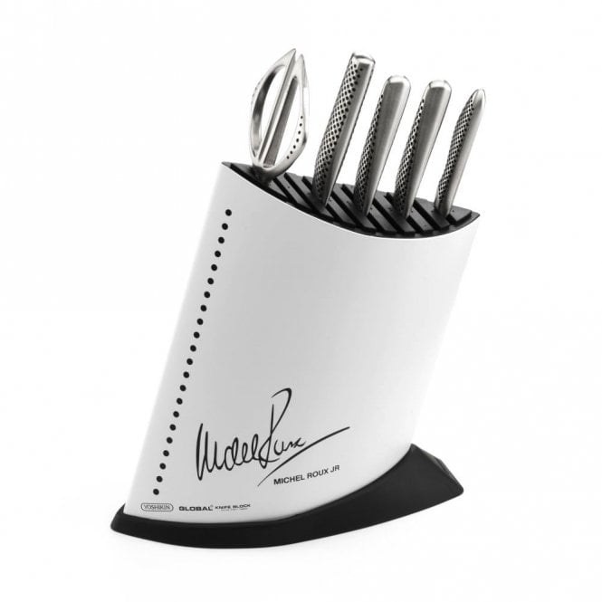 Michel Roux Jnr Global 6 Piece MRJ Knife Block Set in White