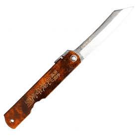 Higonokami Handmade Floding Knife 75mm Aogami Tortoiseshell Handle