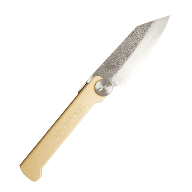 Nagao Kanekoma Higonokami Handmade VG10 Folding Knife Hammered Finish with Leather sheath outdoor Kitchen knife
