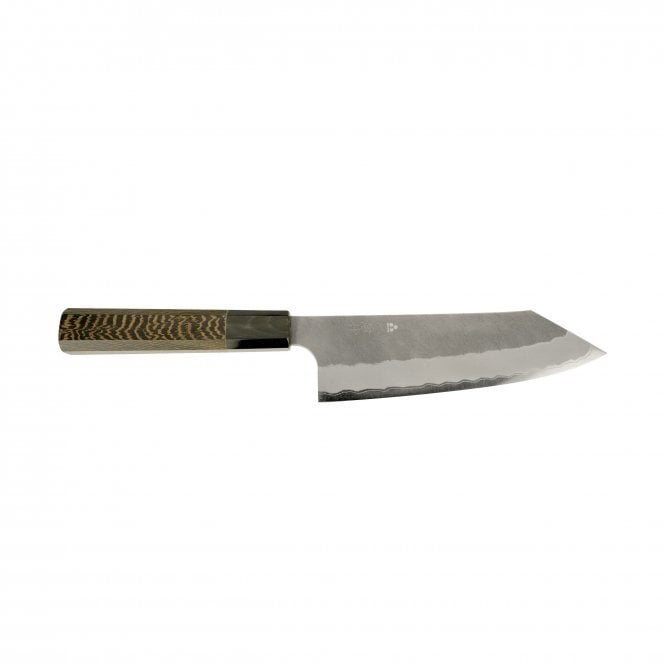 Nigara Hamono Aogami Super Steel Tsuchime  Bunka 180 mm Wenge Black Buffalo Handle