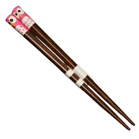 Owl Design Pink - Kids Chopsticks