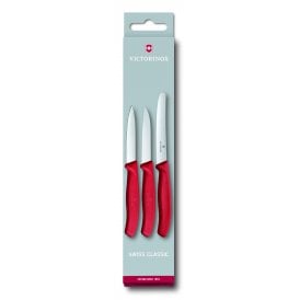 Paring knife set, 3pcs, red