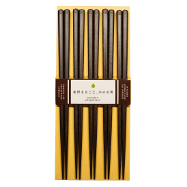 Plain wood 5 Piece Brown Chopsticks
