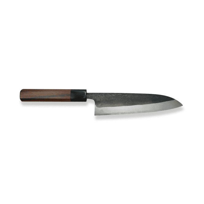 Sakoda Hamono Hot Forged, Shirogami (White #2) Carbon Steel, Gyuto, with Red Sandalwood Handle (180mm)