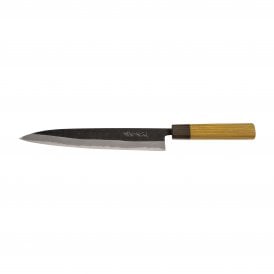 Shiro Kamo Aogami Black Kurouchi 21cm Sujihiki Knife