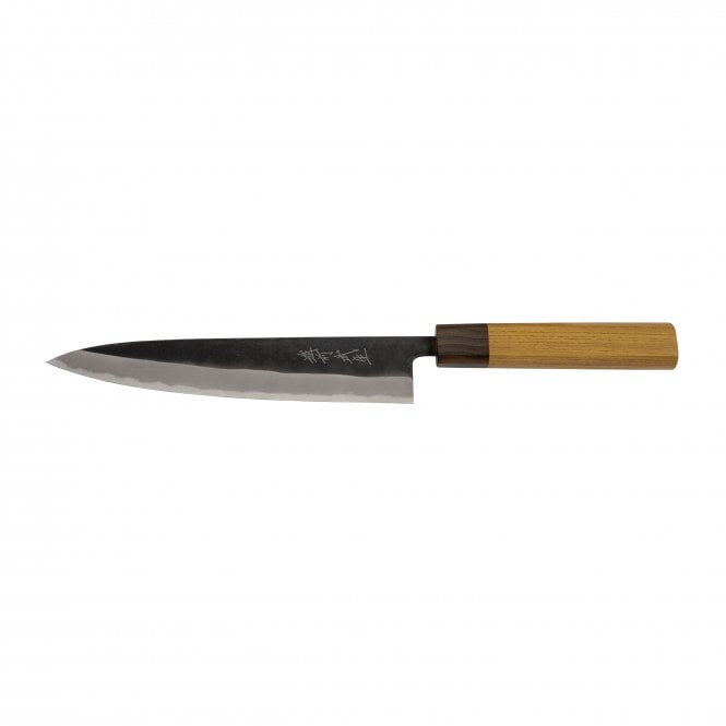 Shiro Kamo Shiro Kamo Aogami Black Kurouchi 24cm Sujihiki Knife