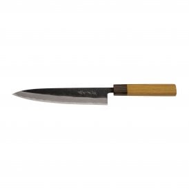 Shiro Kamo Aogami Black Kurouchi 24cm Sujihiki Knife