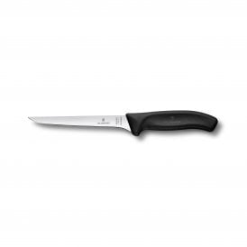 Boning knife, 15cm, straight, flex, black