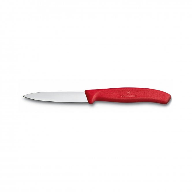 Swiss Classic Paring knife, 8cm, straight, pointed tip, red