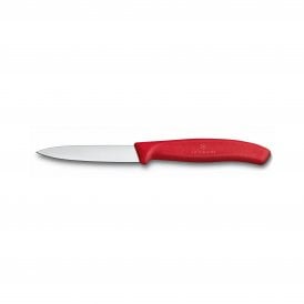 Paring knife, 8cm, straight, pointed tip, red