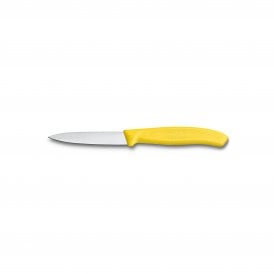 Paring knife, 8cm, straight, pointed tip, yellow