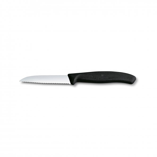 Swiss Classic Paring knife, 8cm, wavy, black