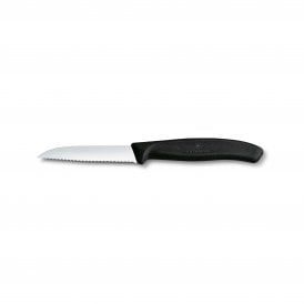 Paring knife, 8cm, wavy, black