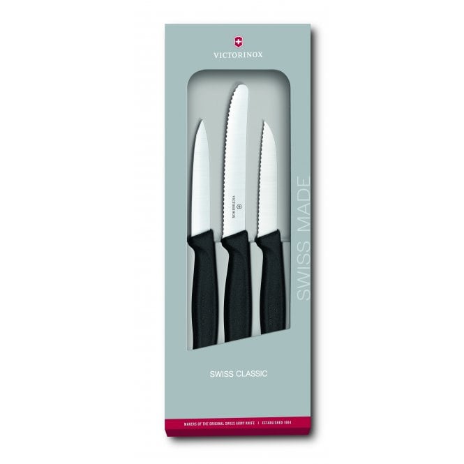 Swiss Classic Paring knife set, 3pcs, black
