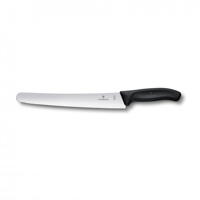 Swiss Classic Pastry knife, 26cm, wavy, black, gift box